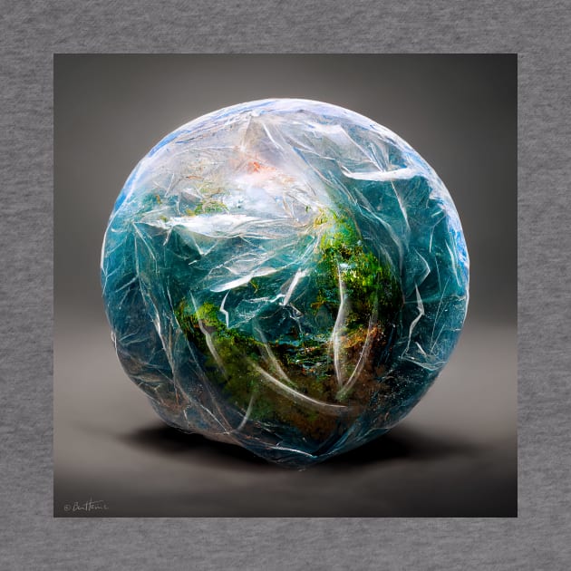 Earth Wrapped in a Plastic Bag by benheineart